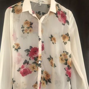 Beige Flowery stamped Blouse